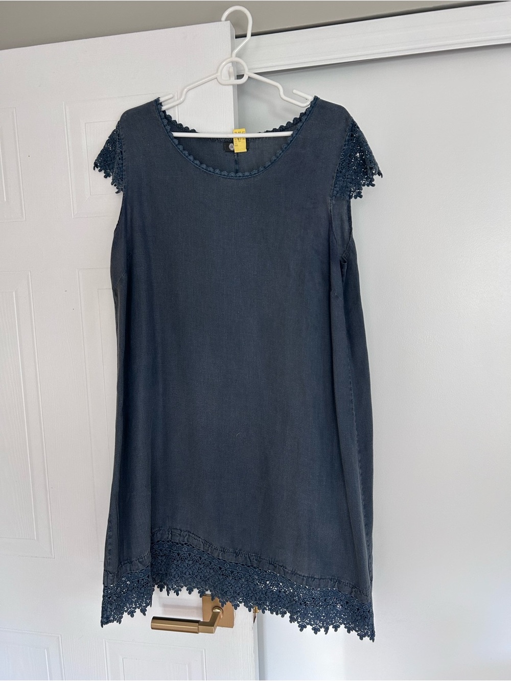 Women’s Navy Crochet-Trim Shift Dress